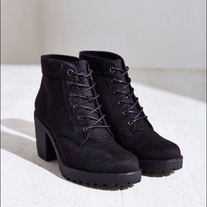 UO Vagabond black grace lace up angle boot